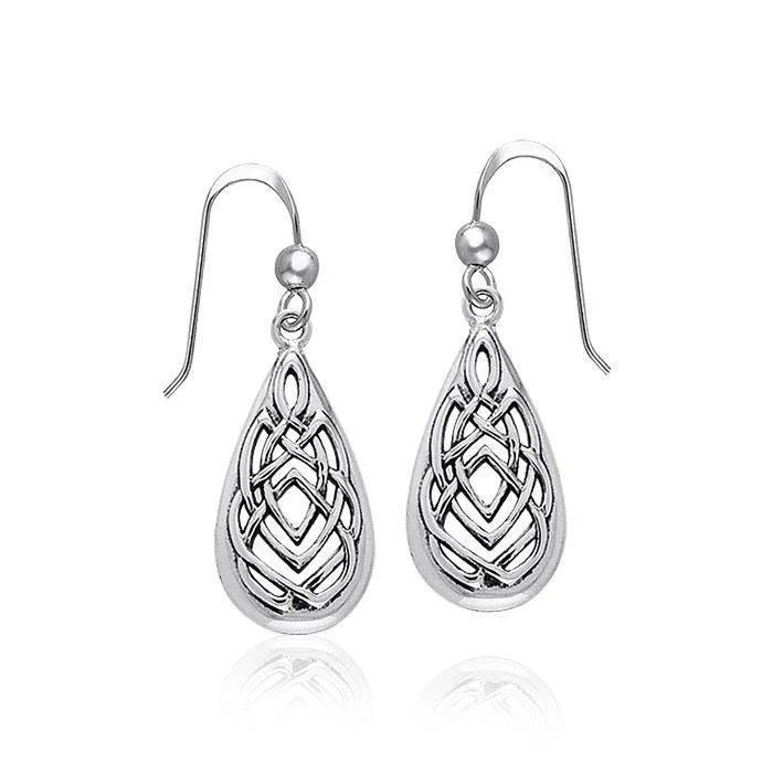 stud earrings for women -pearl earrings for women -Celtic Knotwork Silver Earrings TER376