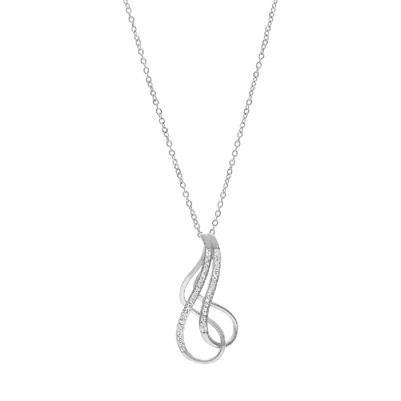 infinity pendant necklaces for women -matching necklaces and earrings for brides -Crystal and Stainless Steel Open Swirl Necklace Chain 45cm