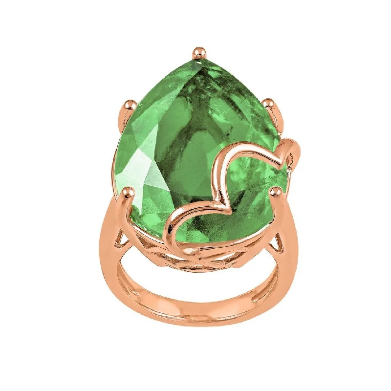 modern necklaces for women -stylish and affordable necklaces for women -9ct Rose Gold Green Amethyst Ring