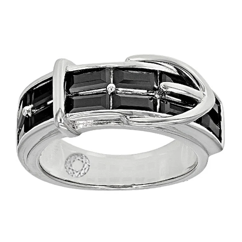 925 Sterling Silver Black Spinel Gemstone Band Ring