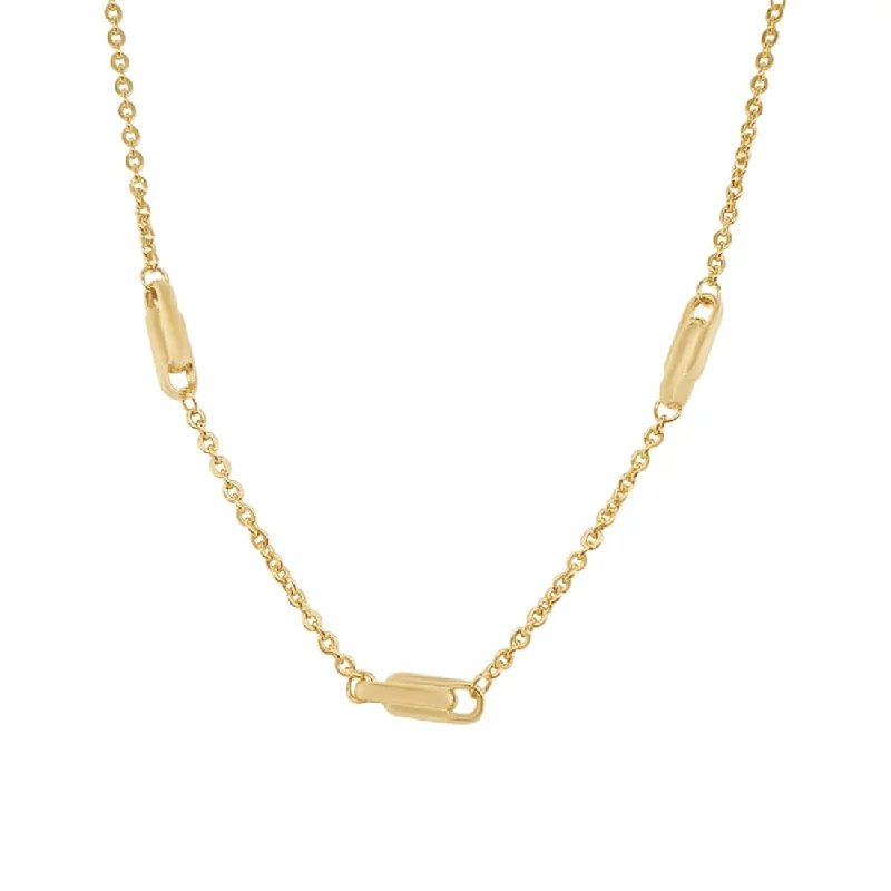 elegant necklaces for women -sparkling necklaces for women -47cm 9ct Yellow Gold Silver Infused Necklace with Bars