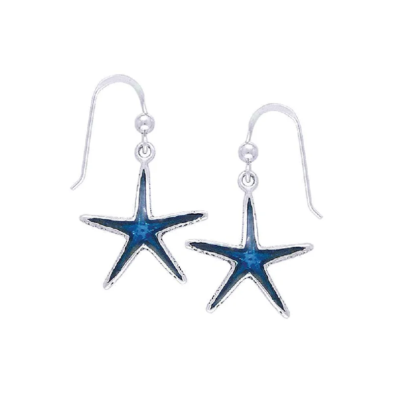 modern stud earrings for women -gemstone stud earrings for women -Starfish Silver Earrings TER015