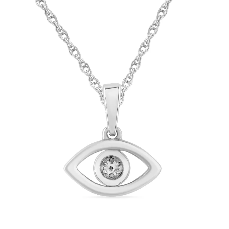 choker necklaces for women -dainty necklaces for women -Children's Evil Eye Necklace with 0.03ct of Diamonds in Sterling Silver