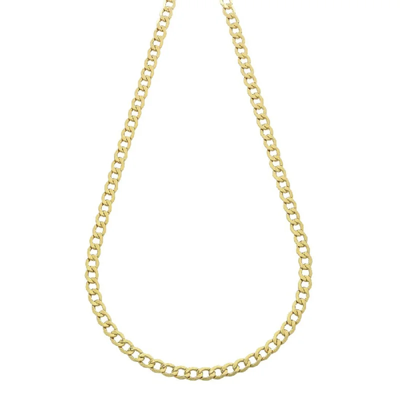 sparkly necklaces for women -stylish gold necklaces for women -9ct Yellow Gold Silver Infused Open Curb Necklace 60cm