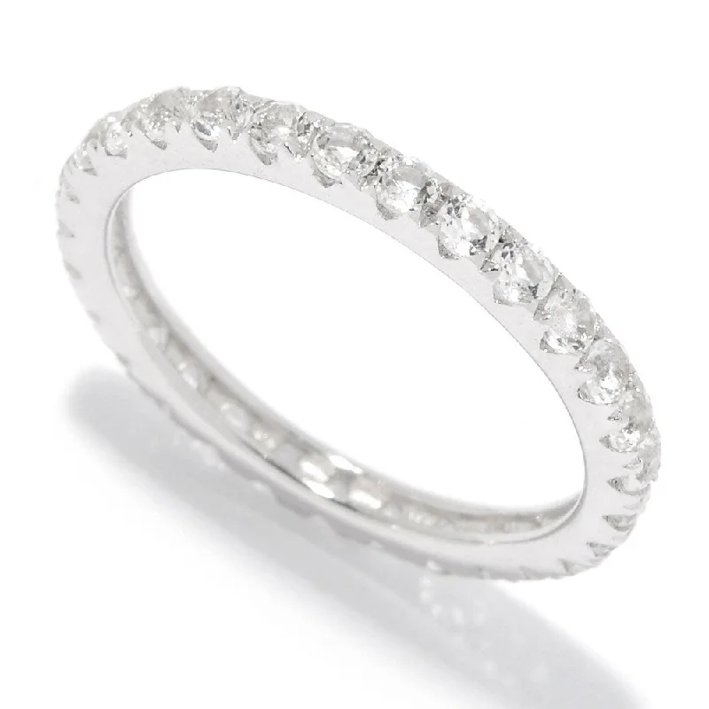 Sterling Silver White Topaz Band Ring