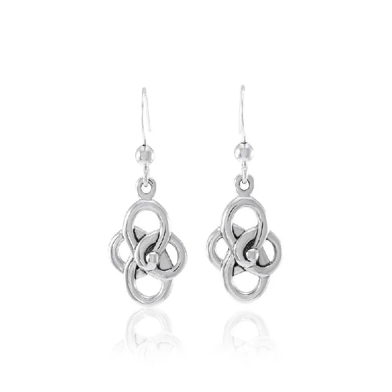 modern earrings for women -sterling silver earrings for women -Spiral Celtic Contemporary Silver Earrings TER1316