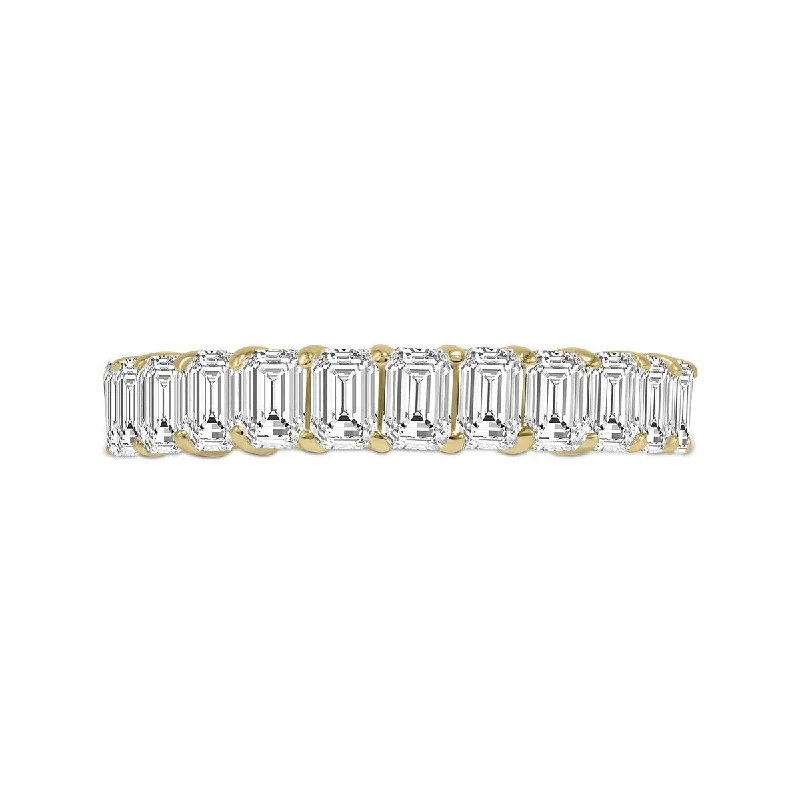 Marquee Jewels Emerald Cut Lab Grown Diamond Eternity Band in 14K Yellow Gold (9 Carat TW)