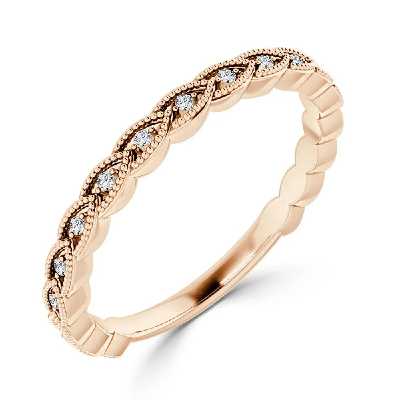 unique engagement rings for women -unique engagement rings for brides -trendy engagement rings for women -Auriya 10k Gold 0.08ctw Ultra-thin Stackable Diamond Wedding Band