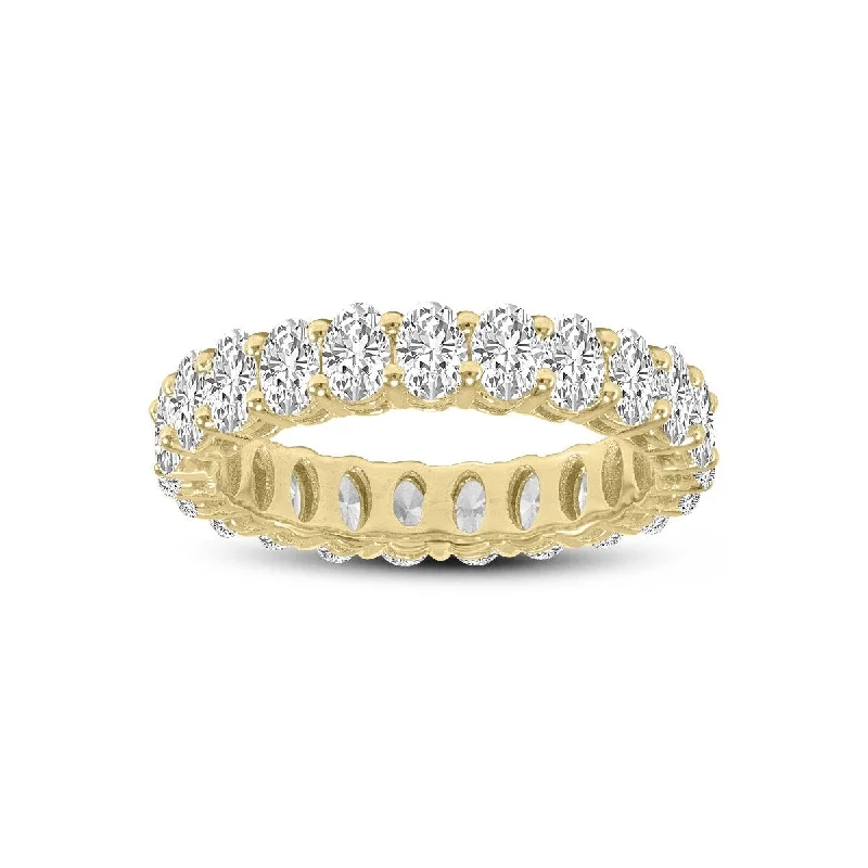 Marquee Jewels Oval Lab Grown Diamond Eternity Band in 14K Yellow Gold (3.30 Carat TW)