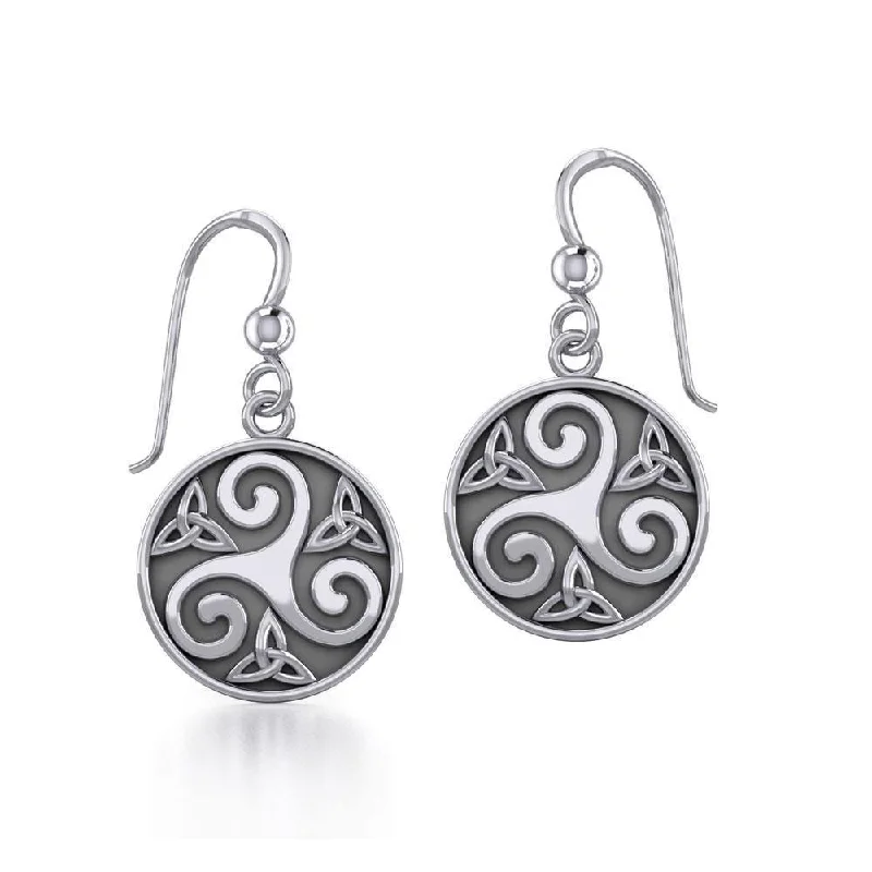 diamond earrings for weddings -gold stud earrings for women -Celtic Silver Spiral Earrings TE652