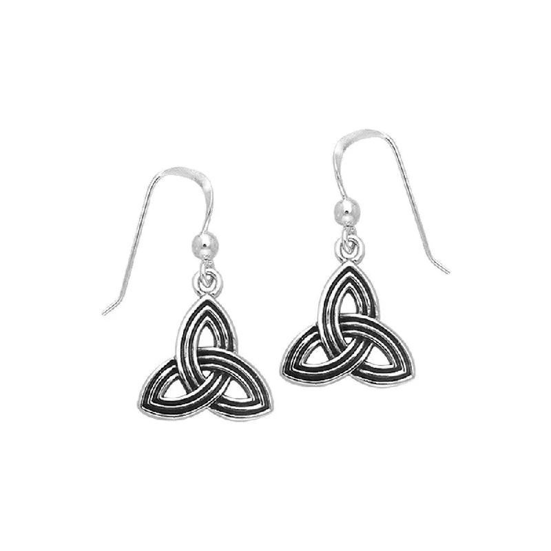 gold hoop earrings for women -diamond earrings for women -Celtic Knotwork Silver Triquetra Earrings TER131