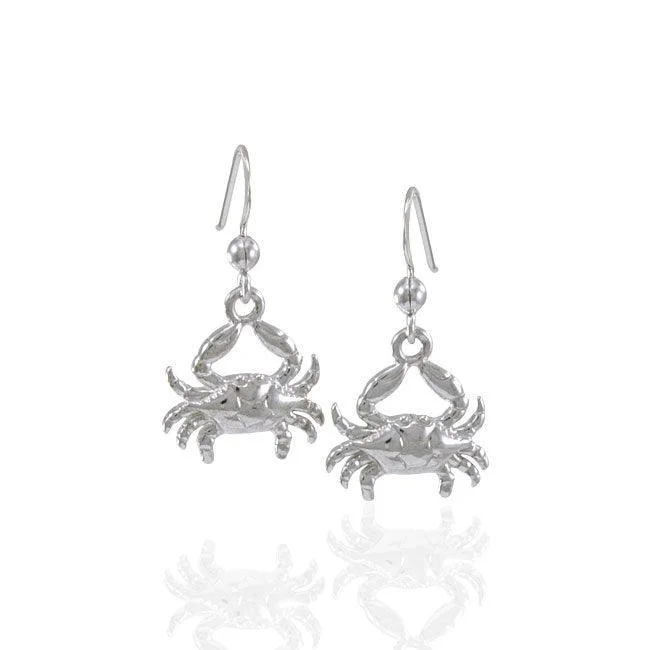 elegant earrings for women -gemstone stud earrings for women -Blue Crab Silver Earrings TER1521