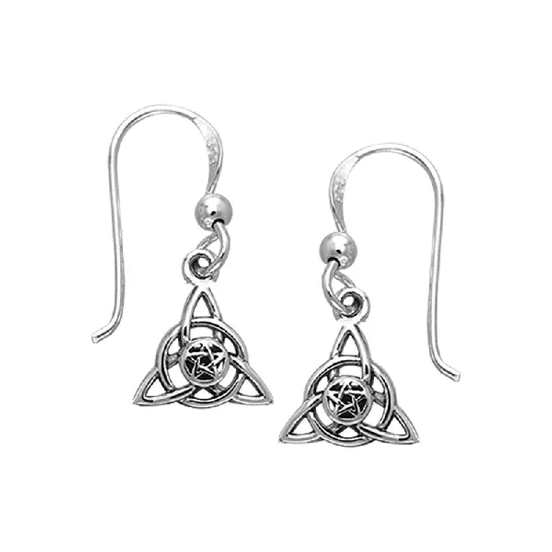 bold earrings for women -diamond earrings for women -Celtic Trinity The Star Silver Earrings TER058