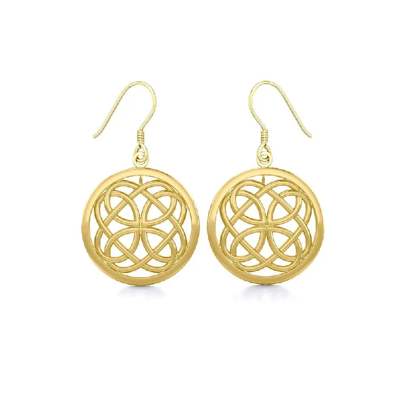 luxury gemstone earrings for women -stud earrings for women -Celtic Knotwork Solid Gold Earrings GTE589