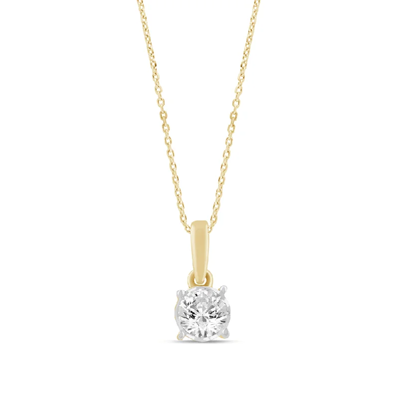 friendship necklaces for women -zodiac necklaces for women -0.15ct Diamond Solitaire Miracle Necklace in 9ct Yellow Gold