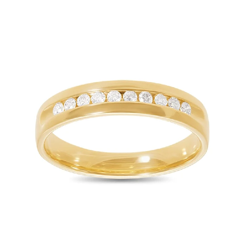 unique necklaces for women -delicate gold necklaces for women -9ct Yellow Gold 0.25ct Diamond Channel Men's Ring