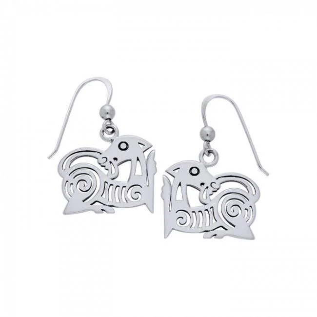 zirconia earrings for women -statement earrings for women -Ancient affinity ~ Viking Borre Sterling Silver Hook Earrings Jewelry TER512