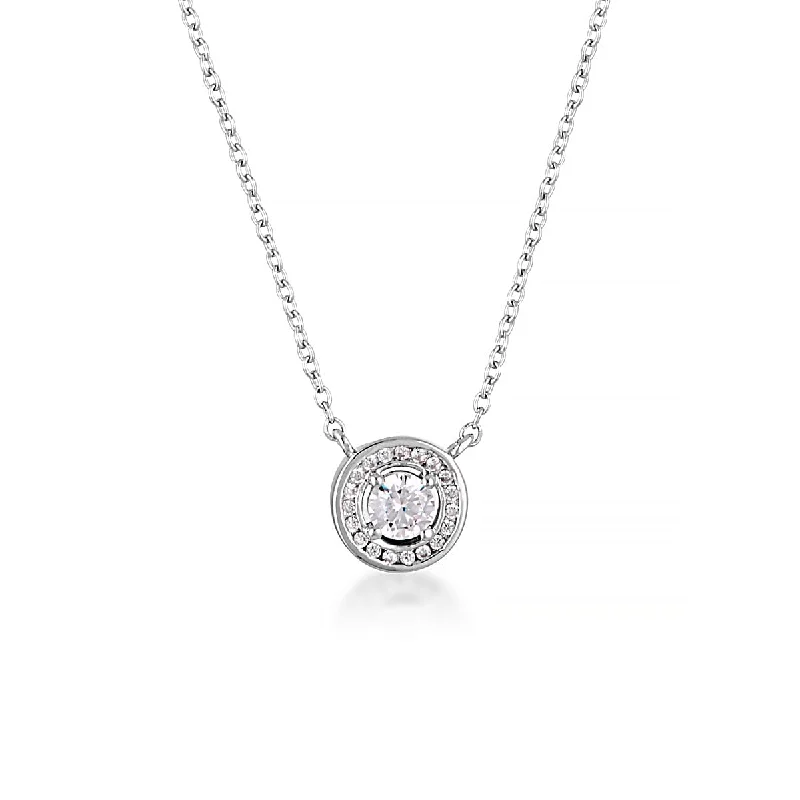 dainty necklaces for women -fashionable pendant necklaces for women -MILESTONE HALO PENDANT IN SILVER