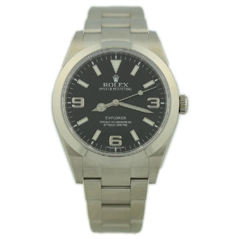 Rolex Explorer 39mm Black Dial Watch Ref# 214270