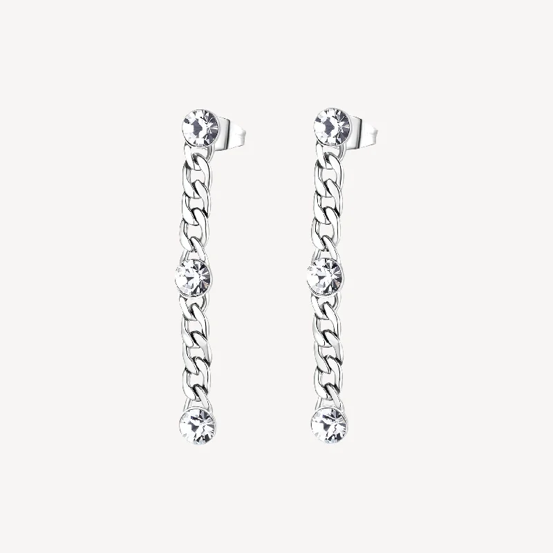 multi-strand earrings for women -silver earrings for women -Brosway SYMPHONIA EARRINGS - YM89