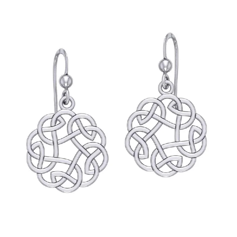 gold earrings for women -gold stud earrings for women -Celtic Knotwork Silver Earrings TE661