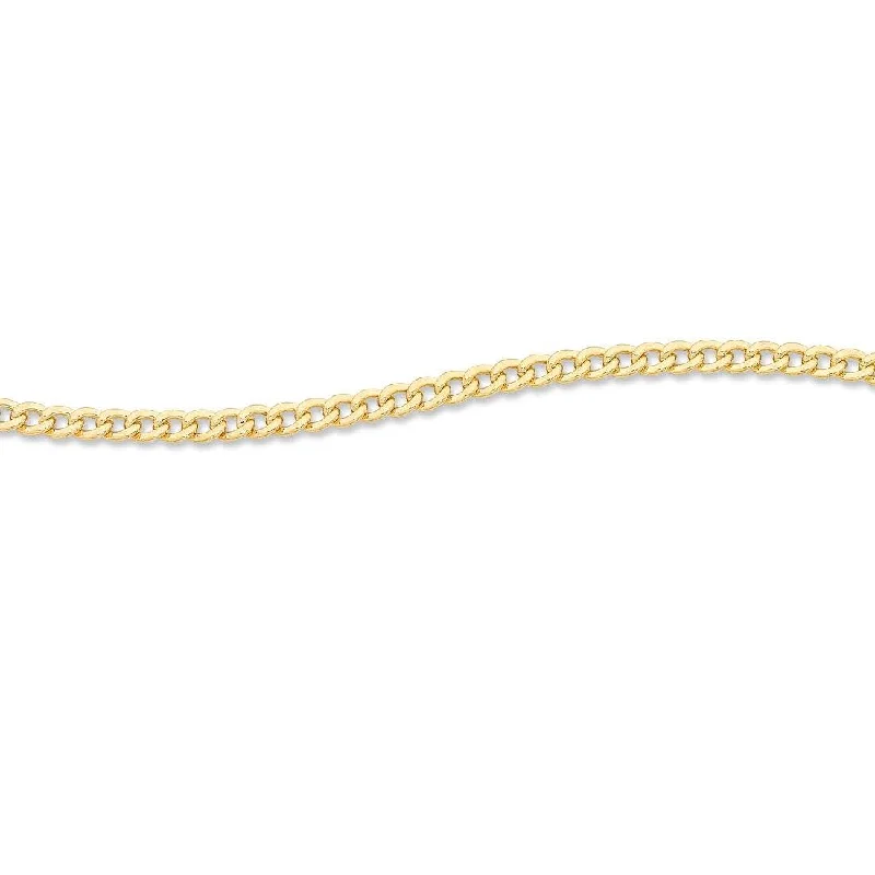 multi-layer necklaces for women -birthstone necklaces for women -9ct Yellow Gold Silver Infused Curb Necklace 55cm