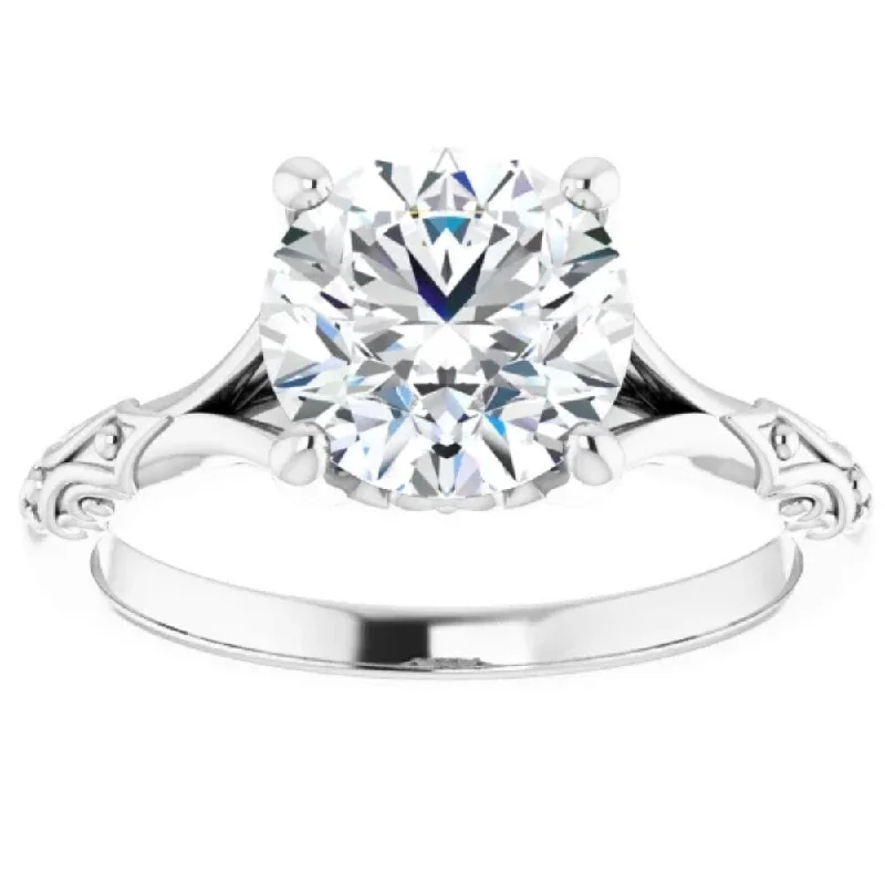 ring sets for women -large emerald engagement rings for women -vintage diamond engagement rings for women -3Ct Moissanite Vintage Engagement Solitaire Ring 14k White Yellow or Rose Gold