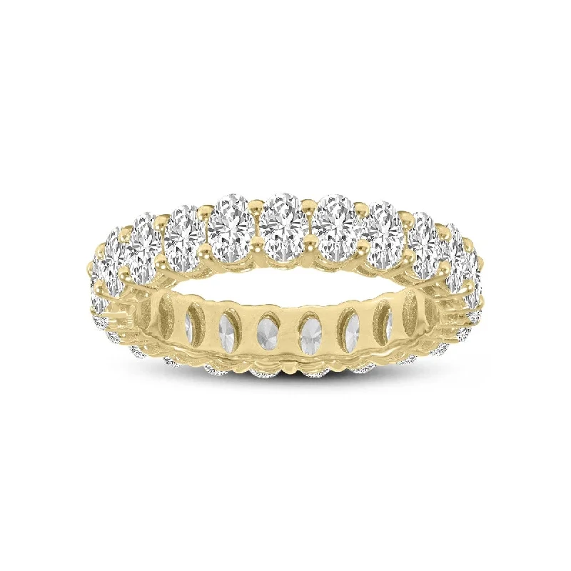 Marquee Jewels Oval Lab Grown Diamond Eternity Band in 14K Yellow Gold (10.50 Carat TW)