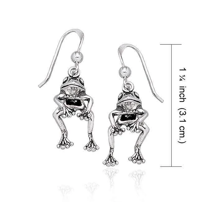 elegant pearl earrings for women -pearl earrings for women -Moveable Frog Silver Silver Earrings TE2100