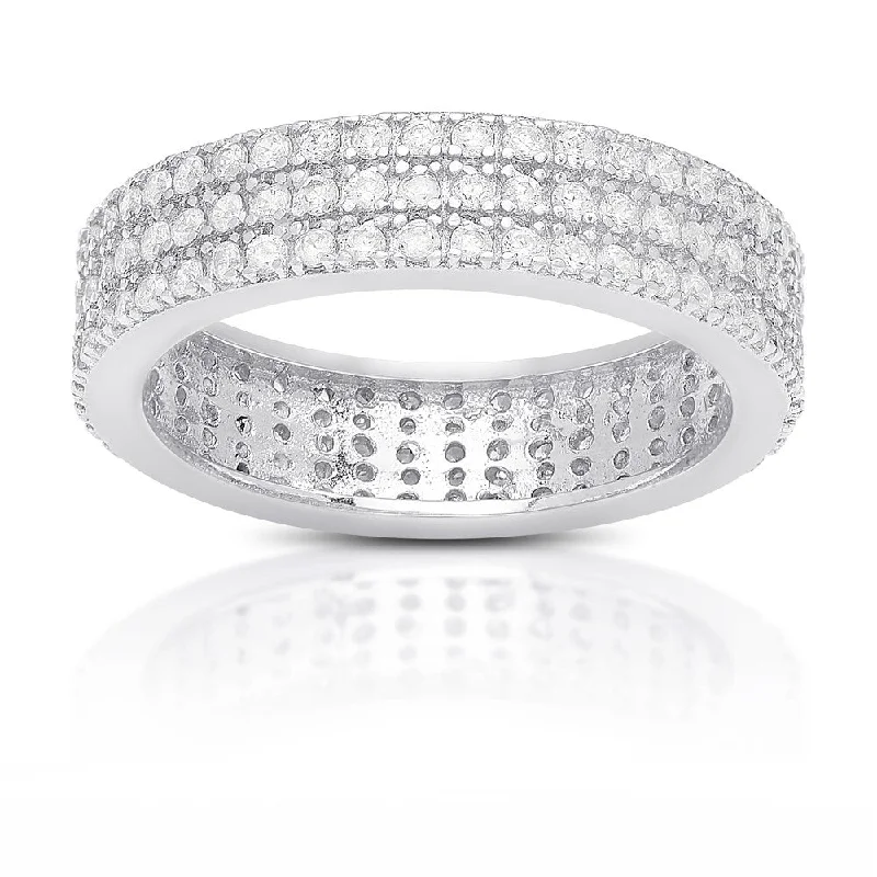 Samantha Stone Sterling Silver Cubic Zirconia Eternity Band Ring