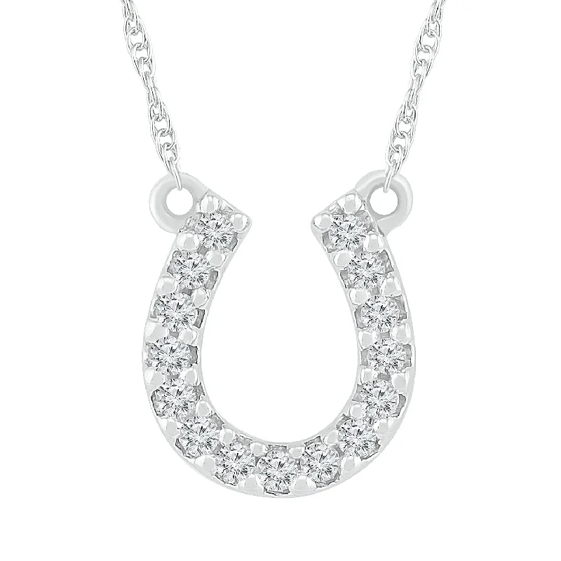 bohemian necklaces for women -colorful necklaces for women -Horseshoe Diamond Necklace in Sterling Silver