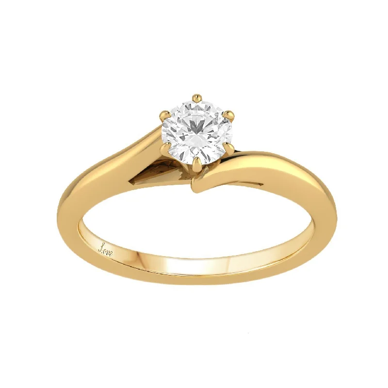 personalized necklaces for women -unique necklaces for women -Facets of Love Solitaire Ring with 1/2ct Diamond in 18ct Yellow Gold