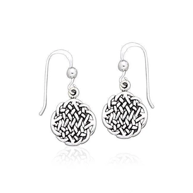 custom earrings for women -luxury pearl earrings forCeltic Knotwork Round Silver Earrings TE660