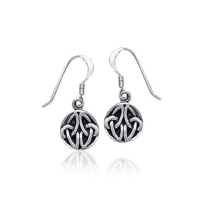 big hoop earrings for women -gold earrings for women -Celtic Knotwork Ball Silver Earrings TE467