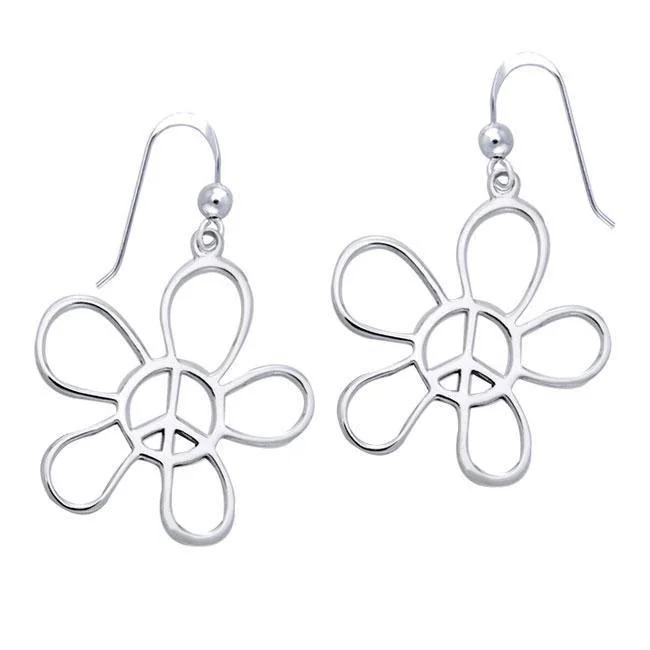 drop earrings for women -statement drop earrings for women -Flower Peace Silver Pendant TER1057