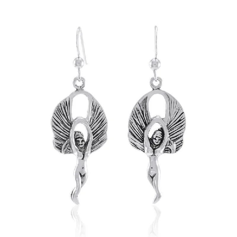 wedding day earrings for women -pearl earrings for women -Flying Angel Sterling Silver Earrings TE280