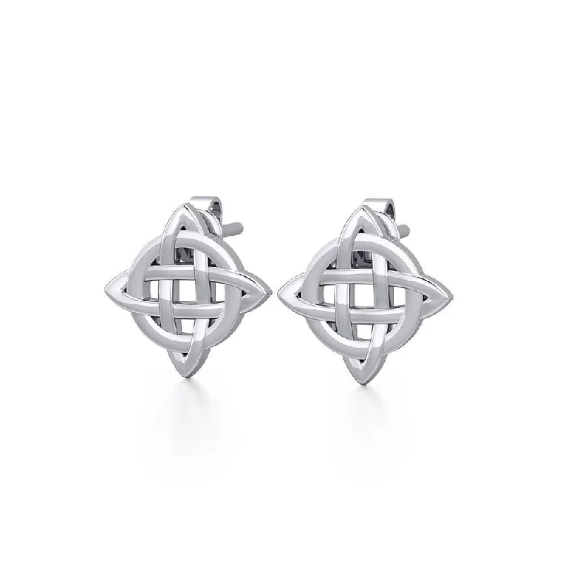 silver earrings for women -drop earrings for women -Irish Celtic Knot Sterling Silver Post Earrings TER1756