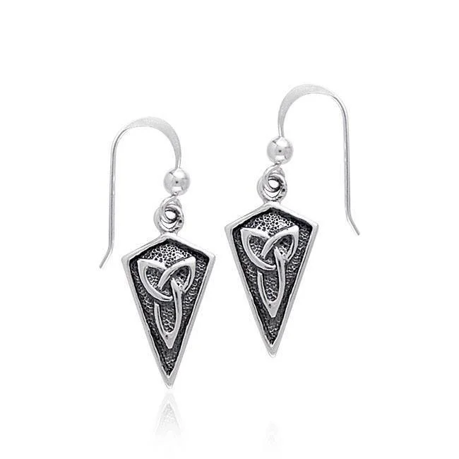 stud earrings for women -gemstone earrings for women -Celtic Trinity Sterling Silver Earrings TE2895