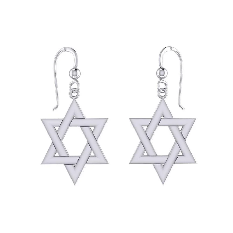 unique gold earrings for women -drop earrings for women -Star of David Silver Earrings TER1890