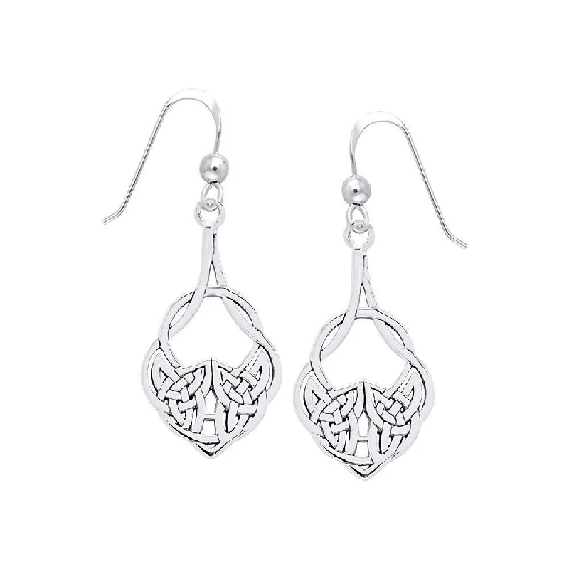 statement drop earrings for women -statement drop earrings for women -Celtic Knotwork Silver Earrings TER1259