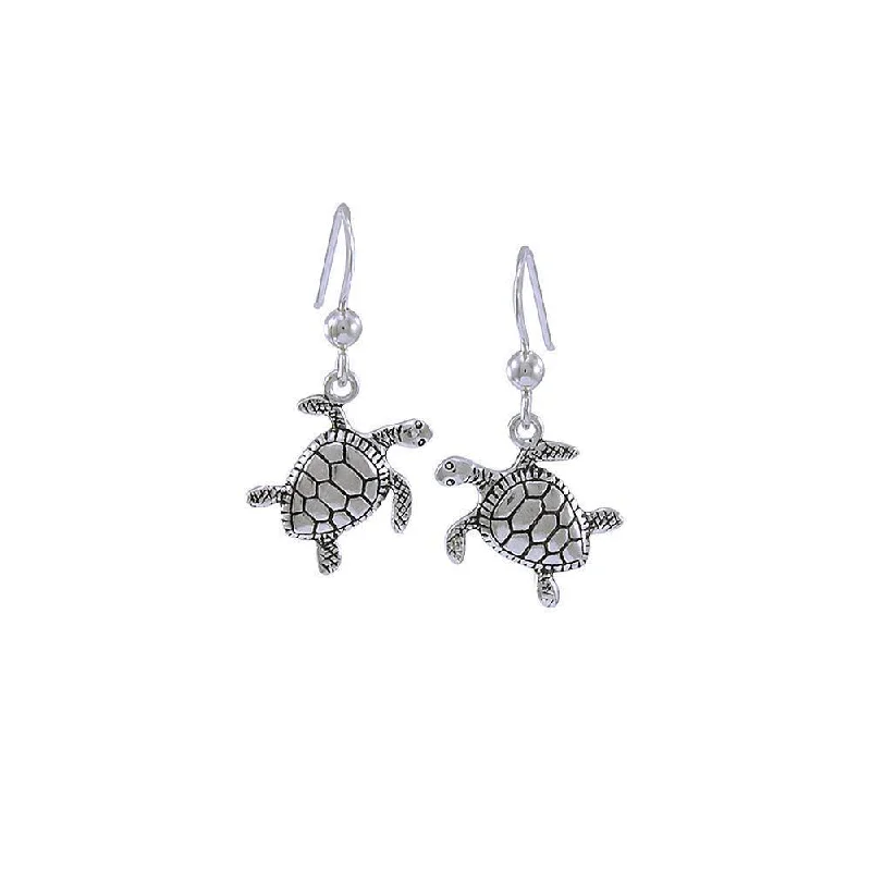 zirconia earrings for women -personalized earrings for women -Turtle Sterling Silver Dangle Earrings JE249