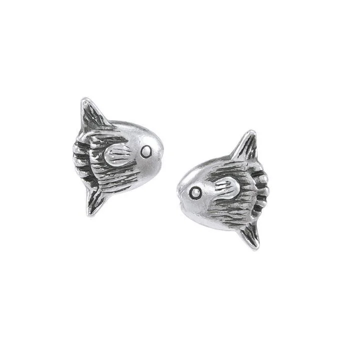 modern earrings for brides -diamond stud earrings for women -You are more than uniquely made ~ Sunfish Sterling Silver Post Earring TE2125