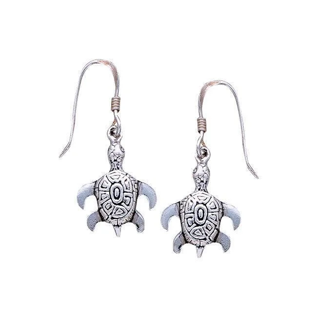 cute stud earrings for women -silver hoop earrings for women -Sea Turtle Sterling Silver Earrings WE089