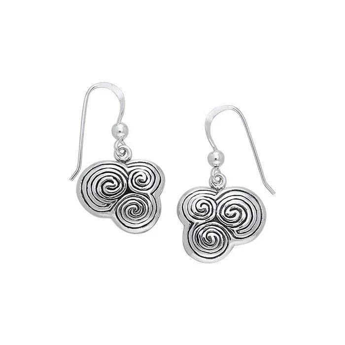 gold hoop earrings for women -gold earrings for women -Celtic Silver Spiral Earrings TE2934