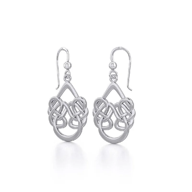 geometric drop earrings for women -stud earrings for women -Celtic Knotwork Sterling Silver Earrings TE106