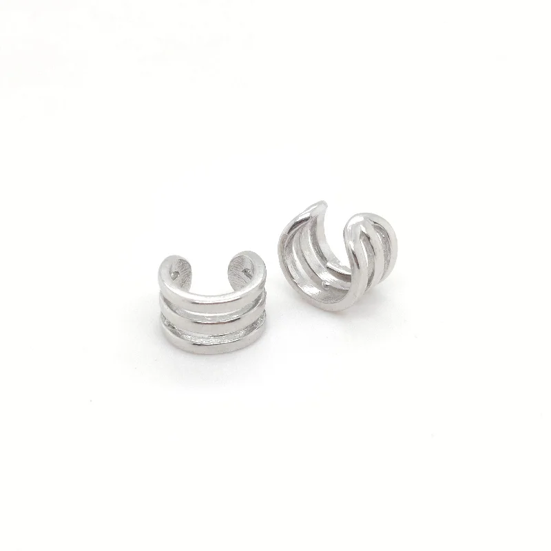 designer earrings for women -stud earrings for women -Sterling Silver 925 Ear Cuff Earrings Ref :ORSS3451RH3