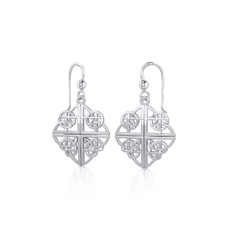 oversized hoop earrings for women -silver hoop earrings for women -Celtic Knotwork Sterling Silver Earrings TE2139