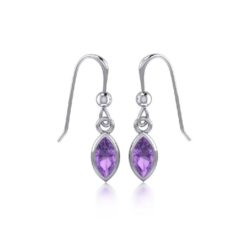 bohemian earrings for women -luxury earrings for women -Elegance in Sterling Silver with Small Marquise Gem Dangle Earrings TE910