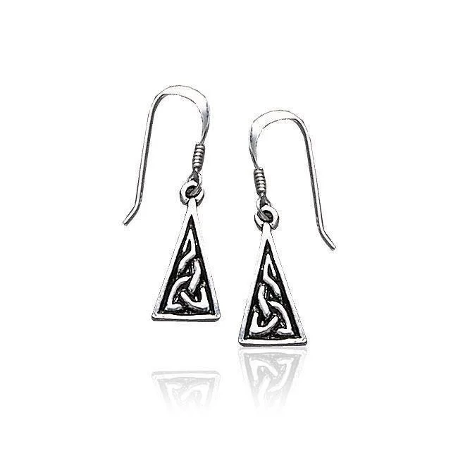 bohemian earrings for women -statement earrings for women -Celtic Knotwork Silver Earrings TE461