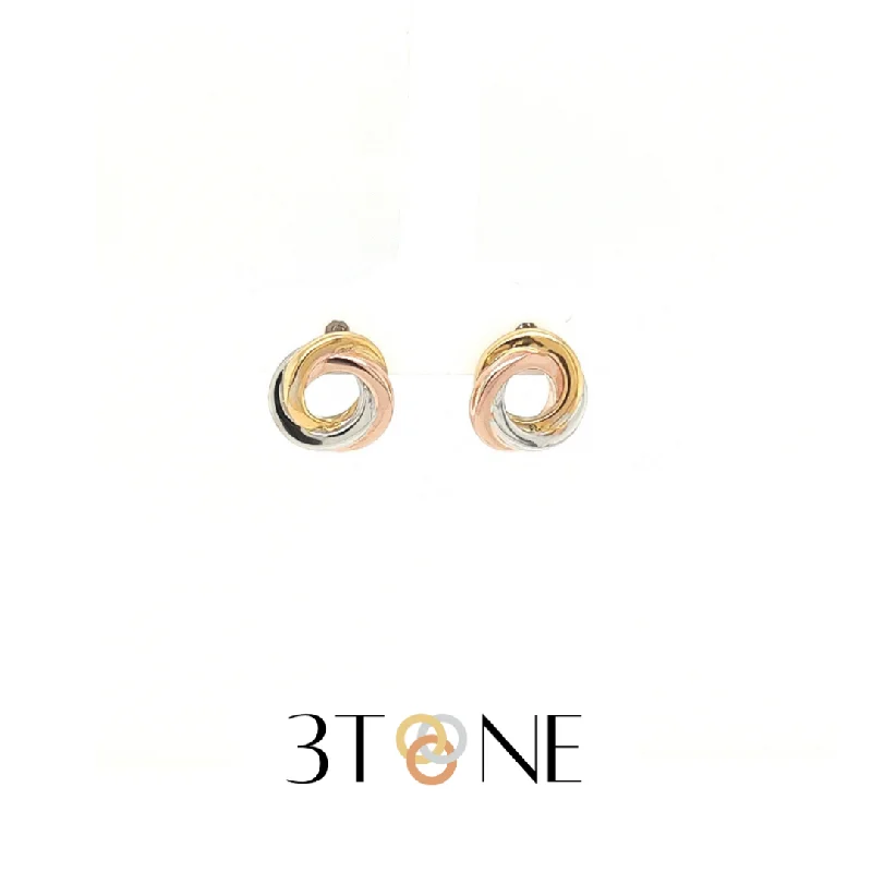 black stud earrings for women -luxury earrings for women -3Tone Collection - Trinity Earrings Ref :3CIRCE02